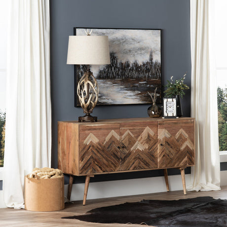 Sierra Nevada Brown Three-Door Sideboard by Crestview at Eve Furniture