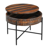 Sierraville 28" Round Coffee Table with Storage in Capri Sheesham by Home Trends & Design at Eve Furniture