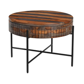 Sierraville 28" Round Coffee Table with Storage in Capri Sheesham by Home Trends & Design at Eve Furniture