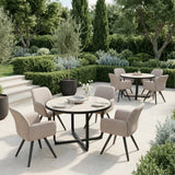 Sieve Beige Outdoor Swivel Dining Chair (Set of 2) by Zuomod at Eve Furniture