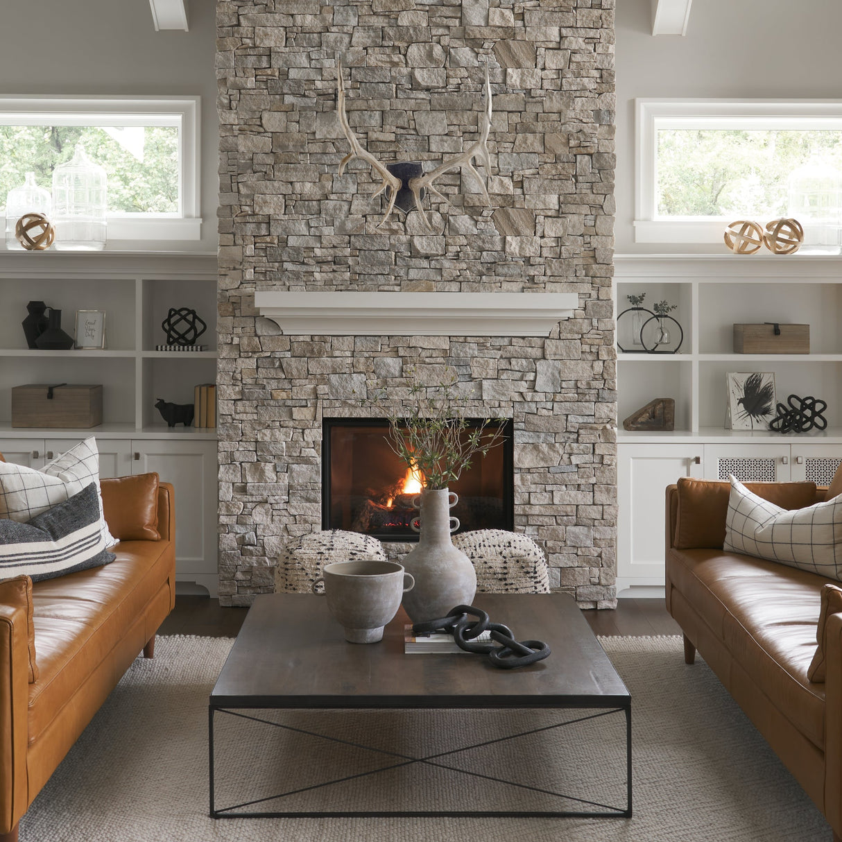 Sika I Natural Finish set of Replica Deer Antlers by Mercana at Eve Furniture