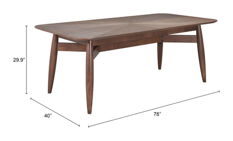 Silea Espresso Rectangular Dining Table by Zuomod at Eve Furniture
