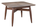 Silea Espresso Square Dining Table by Zuomod at Eve Furniture