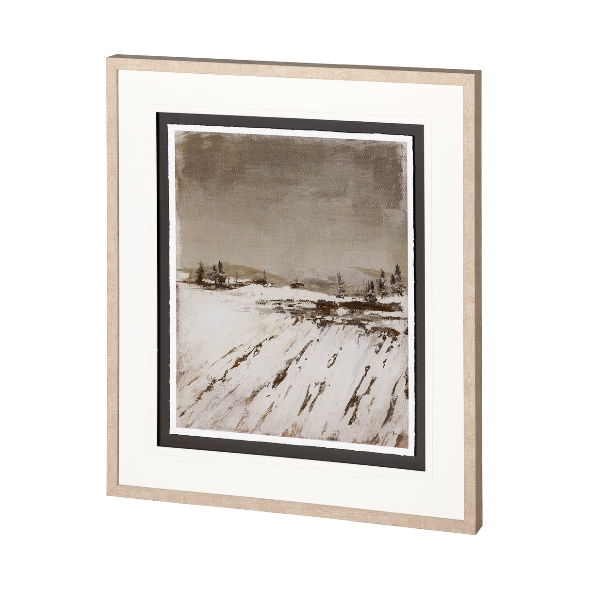 Silent Snow I by Jonathan Klassen a Hand Embellished Textured Framed Art Print Matted under Glass by Mercana at Eve Furniture