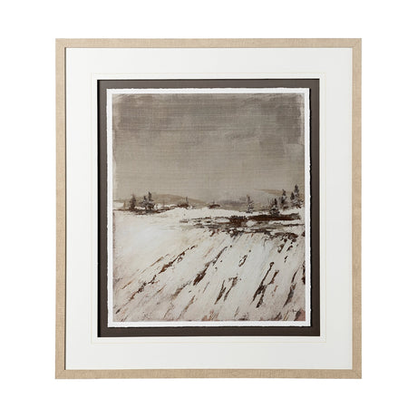Silent Snow I by Jonathan Klassen a Hand Embellished Textured Framed Art Print Matted under Glass by Mercana at Eve Furniture