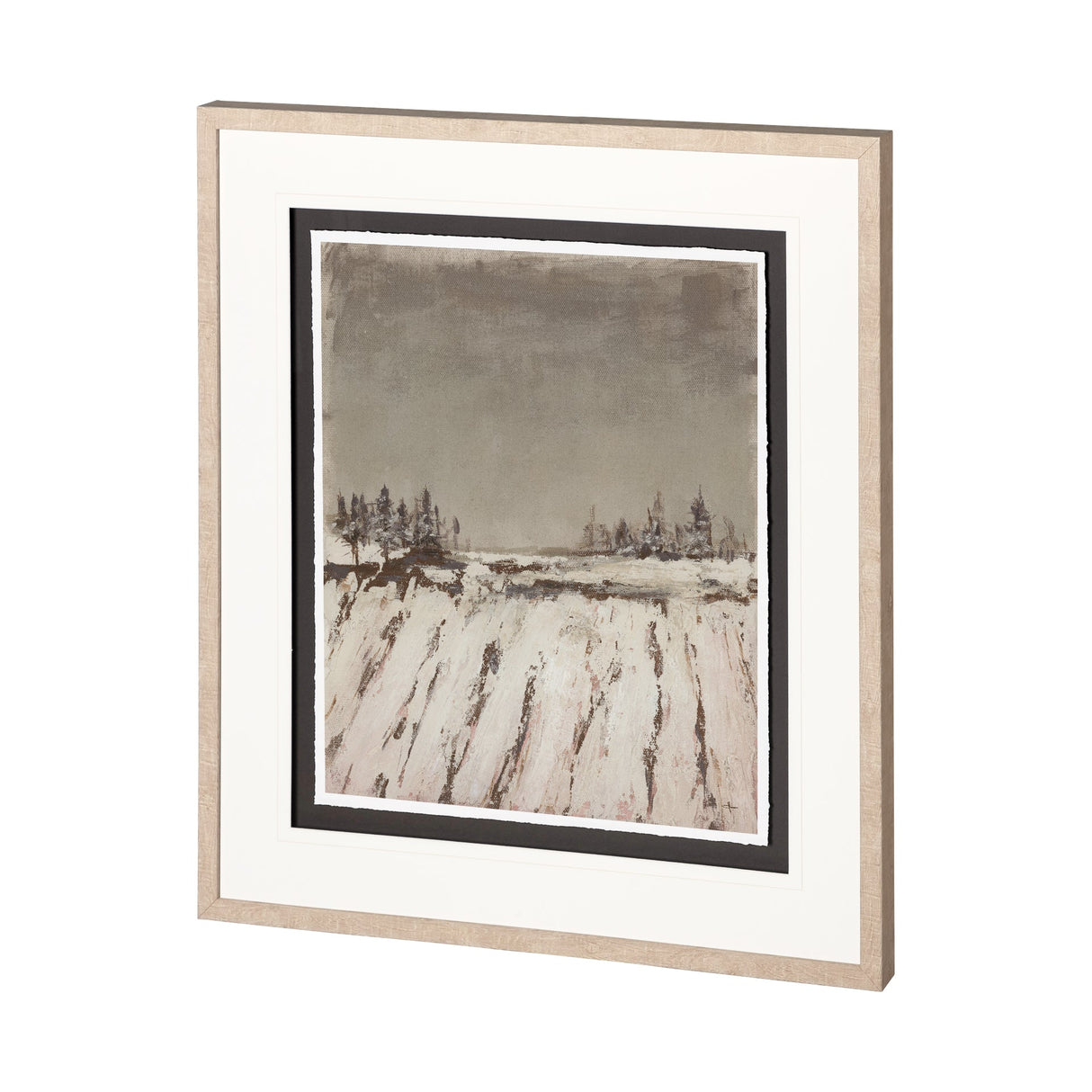 Silent Snow II by Jonathan Klassen a Hand Embellished Textured Framed Art Print Matted under Glass by Mercana at Eve Furniture