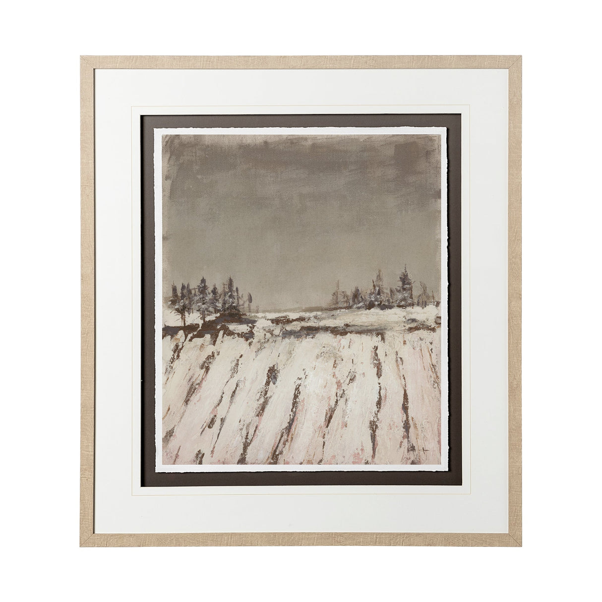 Silent Snow II by Jonathan Klassen a Hand Embellished Textured Framed Art Print Matted under Glass by Mercana at Eve Furniture