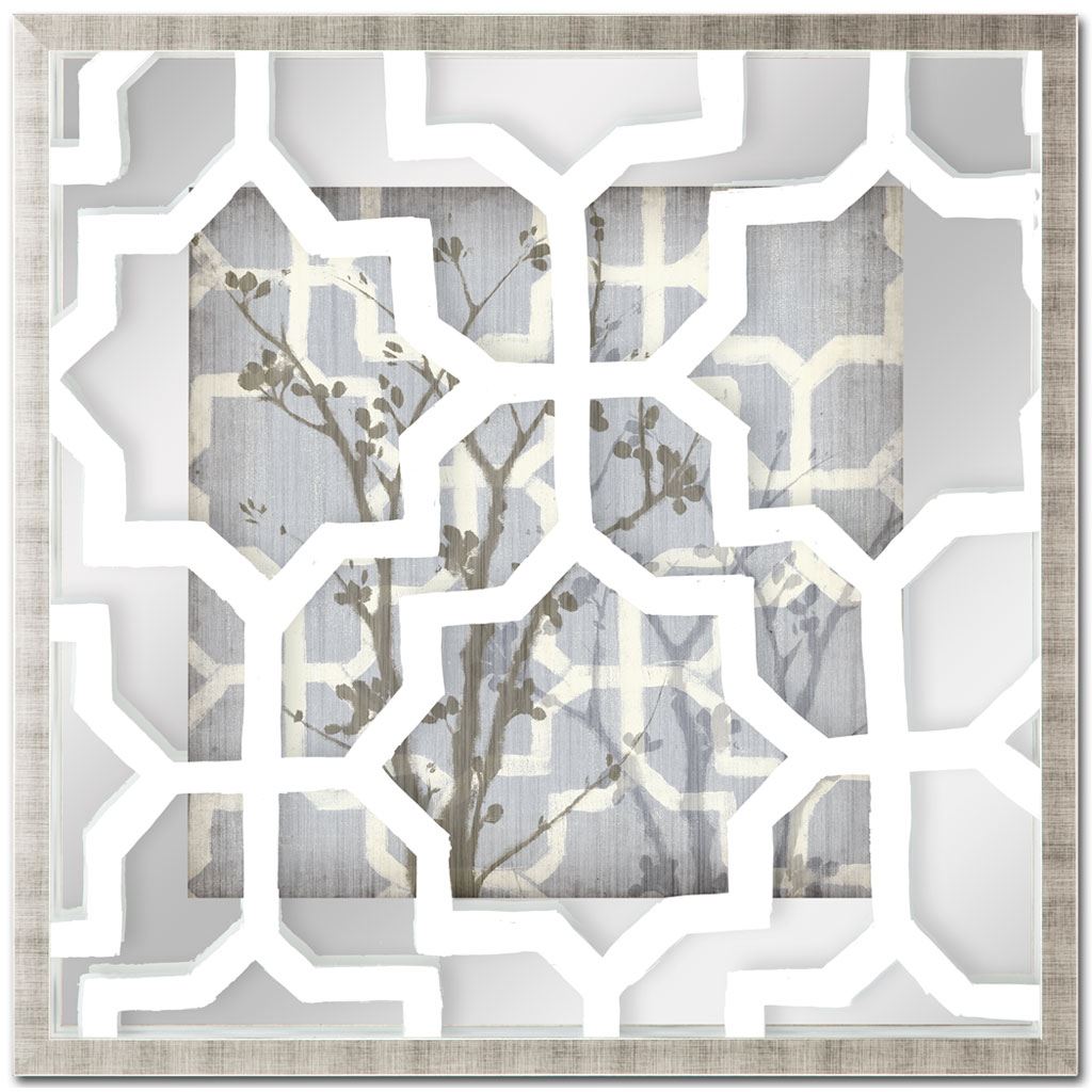 Silhouette & Pattern V (MC) Jennifer Goldberger Hand Embelished Framed Art Print Matted under Glass by Mercana at Eve Furniture