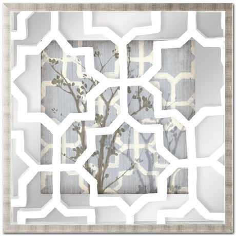 Silhouette & Pattern V (MC) Jennifer Goldberger Hand Embelished Framed Art Print Matted under Glass by Mercana at Eve Furniture