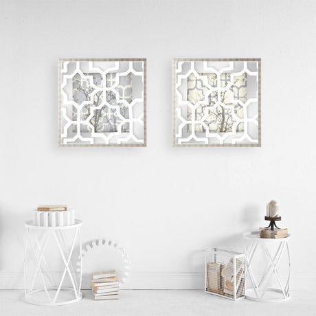 Silhouette & Pattern V (MC) Jennifer Goldberger Hand Embelished Framed Art Print Matted under Glass by Mercana at Eve Furniture