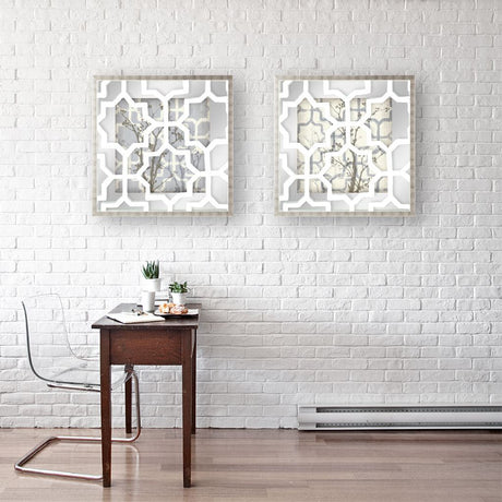 Silhouette & Pattern VI (MC) Jennifer Goldberger Hand Embelished Framed Art Print Matted under Glass by Mercana at Eve Furniture