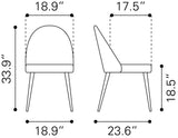 Silloth Brown Armless Dining Chair (Set of 2) by Zuomod at Eve Furniture