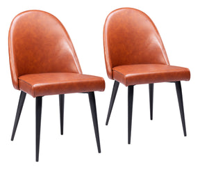 Silloth Brown Armless Dining Chair (Set of 2) by Zuomod at Eve Furniture