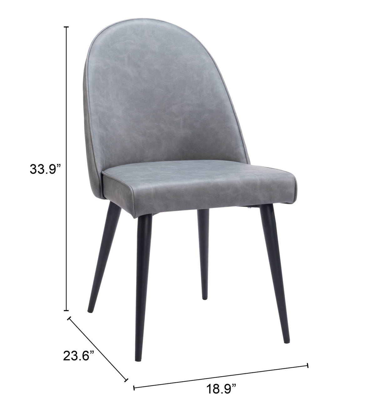 Silloth Gray Armless Dining Chair (Set of 2) by Zuomod at Eve Furniture
