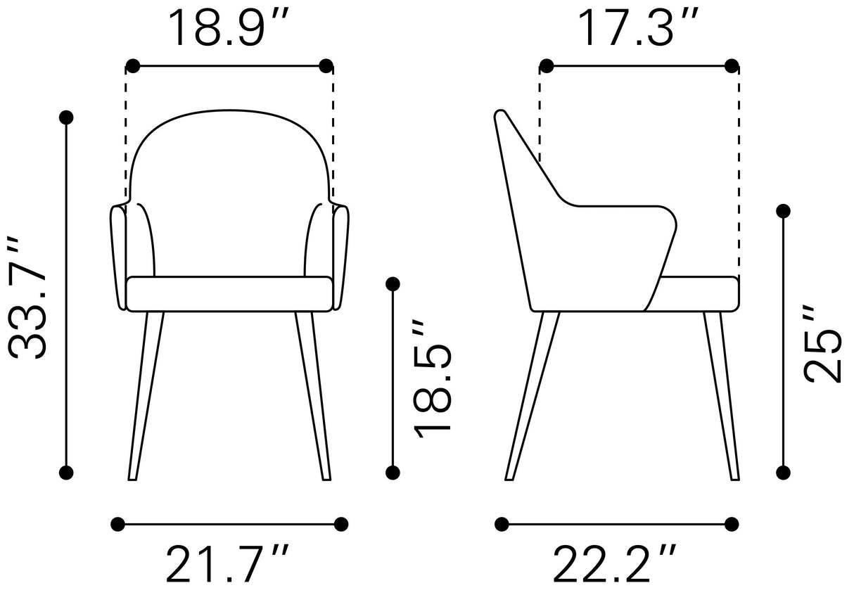 Silloth Gray Dining Chair by Zuomod at Eve Furniture