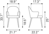Silloth Gray Dining Chair by Zuomod at Eve Furniture