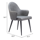Silloth Gray Dining Chair by Zuomod at Eve Furniture