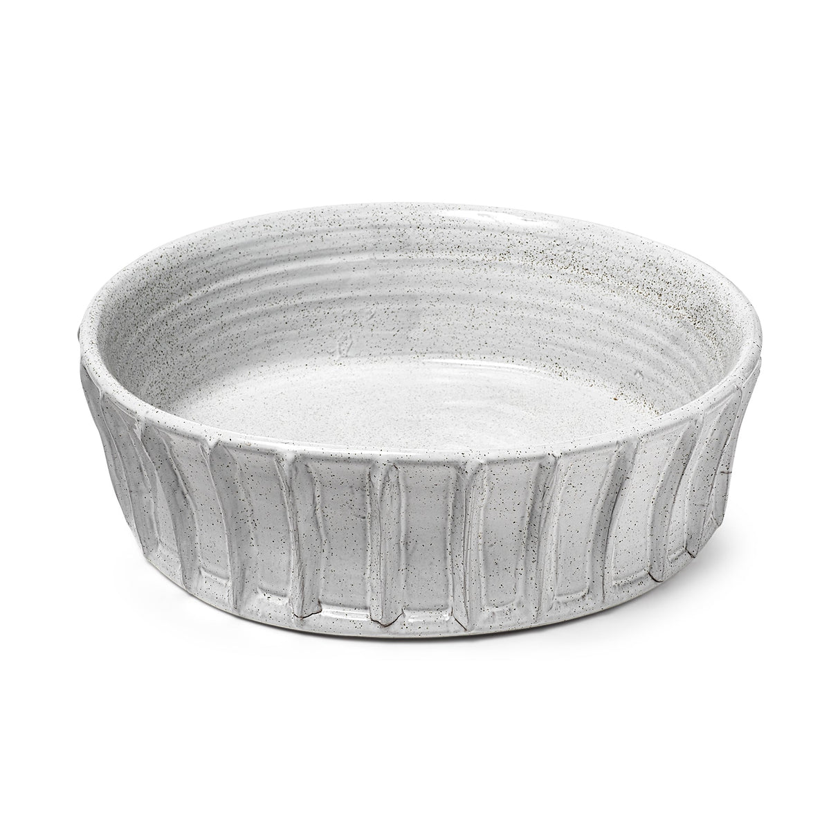 Silone (Large) 16L x 16W White Ceramic Bowl by Mercana at Eve Furniture