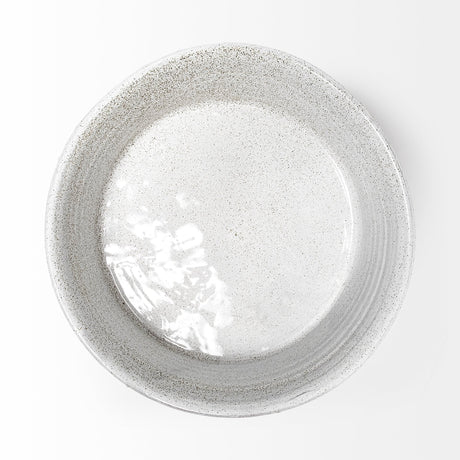Silone (Large) White Ceramic Bowl by Mercana at Eve Furniture