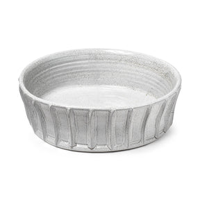 Silone (Large) White Ceramic Bowl by Mercana at Eve Furniture