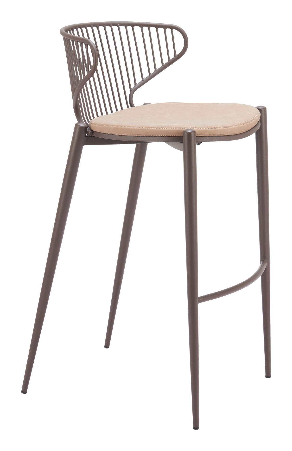 Silues Taupe & Brown Barstool (Set of 2) by Zuomod at Eve Furniture