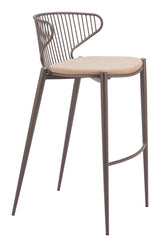 Silues Taupe & Brown Barstool (Set of 2) by Zuomod at Eve Furniture