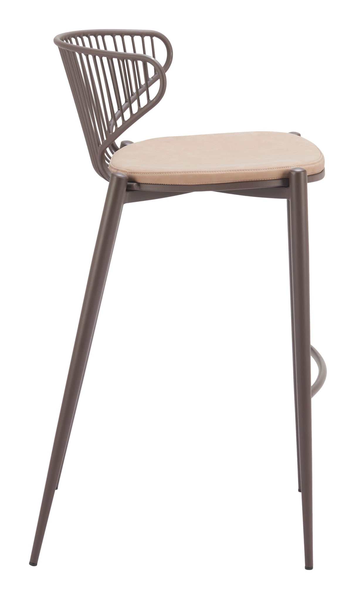 Silues Taupe & Brown Barstool (Set of 2) by Zuomod at Eve Furniture