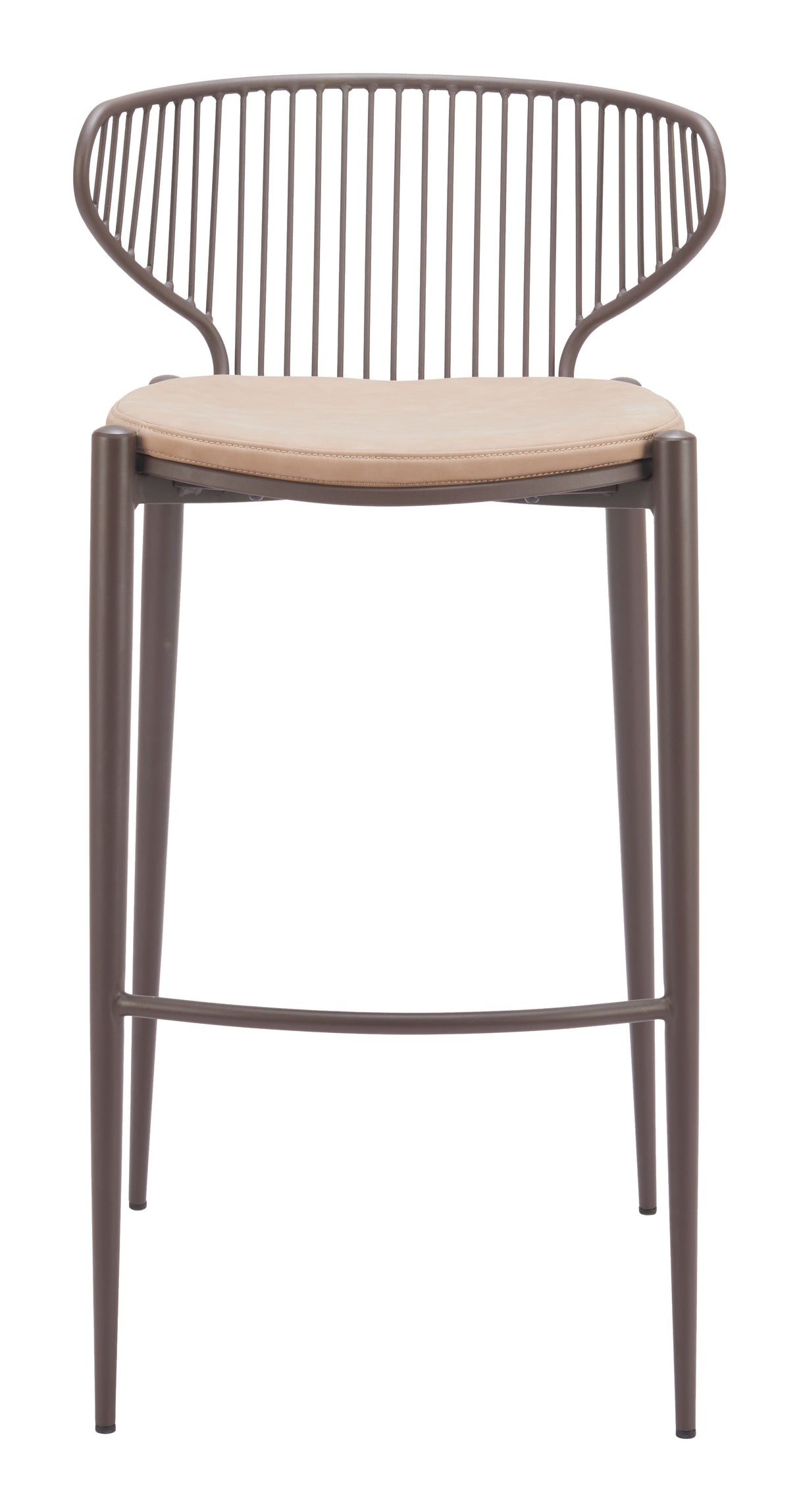 Silues Taupe & Brown Barstool (Set of 2) by Zuomod at Eve Furniture