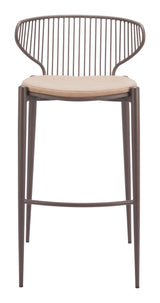 Silues Taupe & Brown Barstool (Set of 2) by Zuomod at Eve Furniture