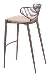 Silues Taupe & Brown Barstool (Set of 2) by Zuomod at Eve Furniture