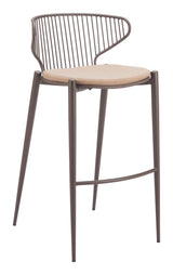 Silues Taupe & Brown Barstool (Set of 2) by Zuomod at Eve Furniture