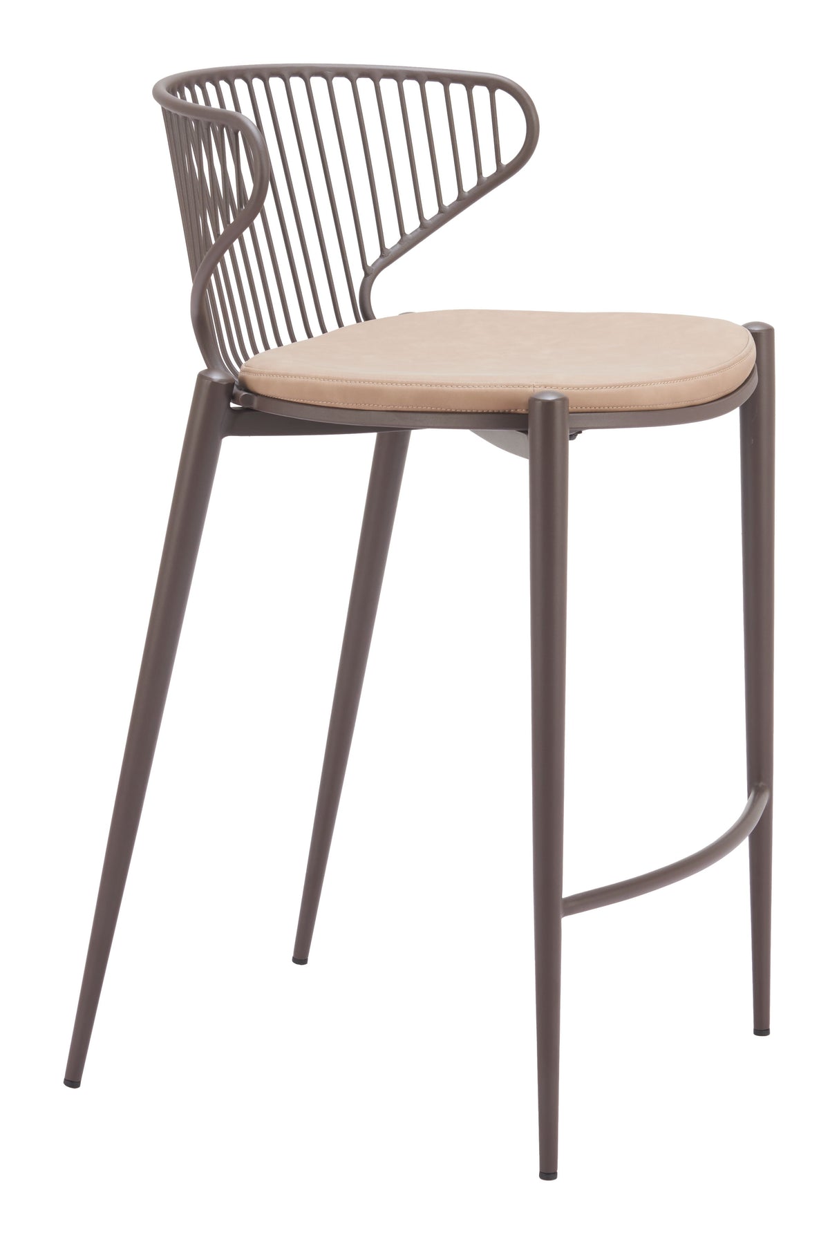 Silues Taupe & Brown Counter Stool (Set of 2) by Zuomod at Eve Furniture