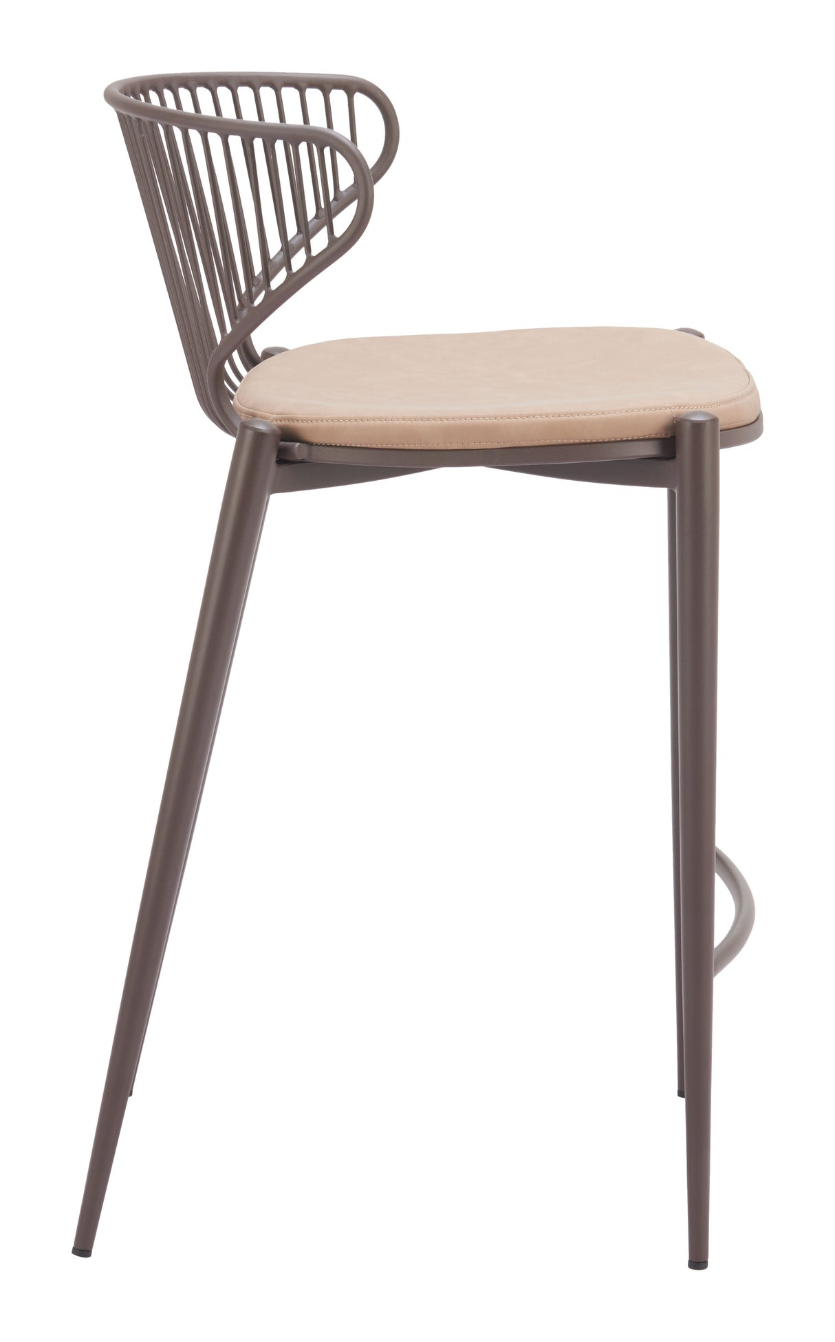 Silues Taupe & Brown Counter Stool (Set of 2) by Zuomod at Eve Furniture