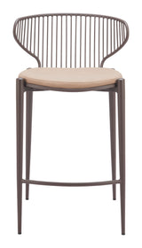 Silues Taupe & Brown Counter Stool (Set of 2) by Zuomod at Eve Furniture