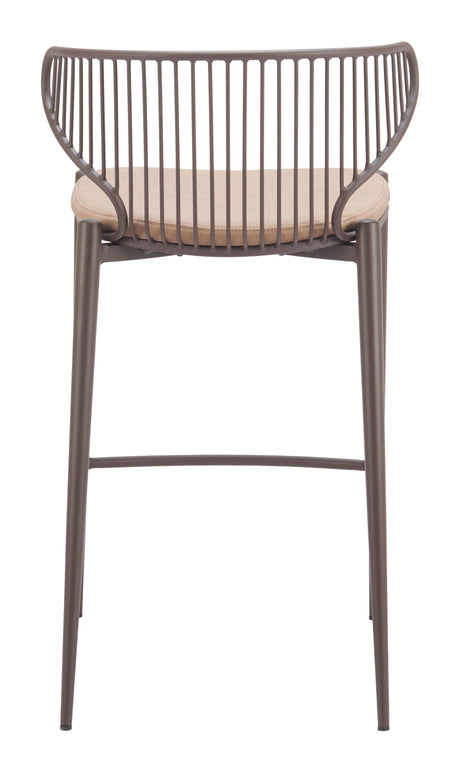 Silues Taupe & Brown Counter Stool (Set of 2) by Zuomod at Eve Furniture