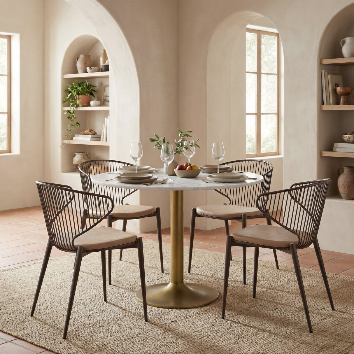 Silues Taupe & Brown Dining Chair (Set of 2) by Zuomod at Eve Furniture