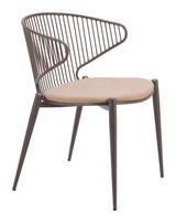Silues Taupe & Brown Dining Chair (Set of 2) by Zuomod at Eve Furniture