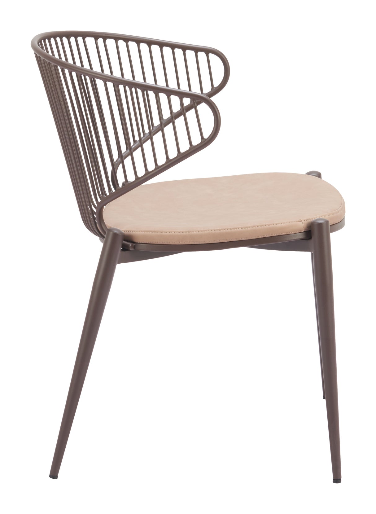 Silues Taupe & Brown Dining Chair (Set of 2) by Zuomod at Eve Furniture