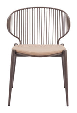 Silues Taupe & Brown Dining Chair (Set of 2) by Zuomod at Eve Furniture