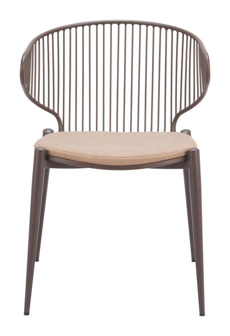 Silues Taupe & Brown Dining Chair (Set of 2) by Zuomod at Eve Furniture