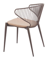 Silues Taupe & Brown Dining Chair (Set of 2) by Zuomod at Eve Furniture