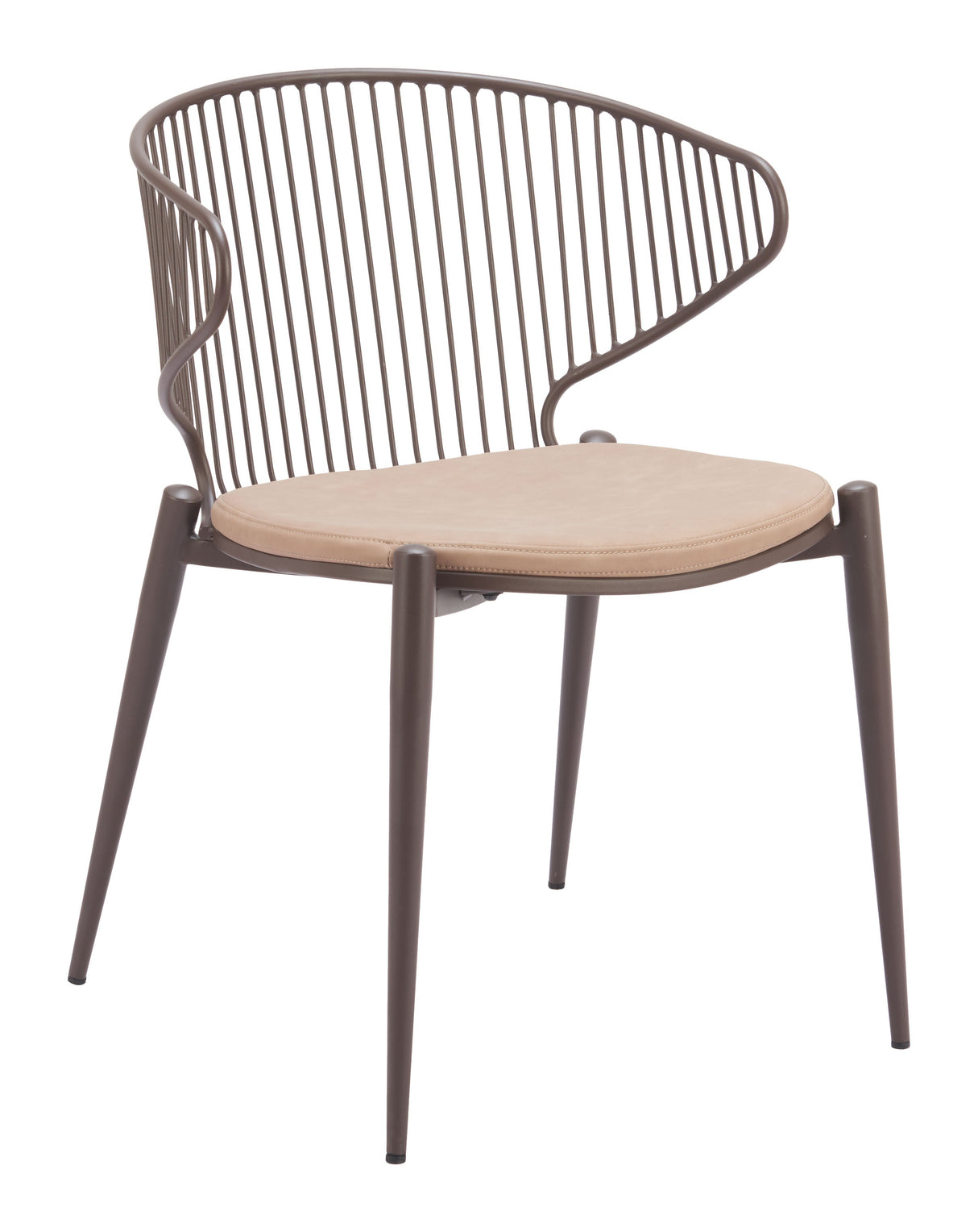 Silues Taupe & Brown Dining Chair (Set of 2) by Zuomod at Eve Furniture