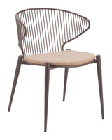 Silues Taupe & Brown Dining Chair (Set of 2) by Zuomod at Eve Furniture