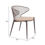 Silues Taupe & Brown Dining Chair (Set of 2) by Zuomod at Eve Furniture