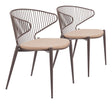 Silues Taupe & Brown Dining Chair (Set of 2) by Zuomod at Eve Furniture