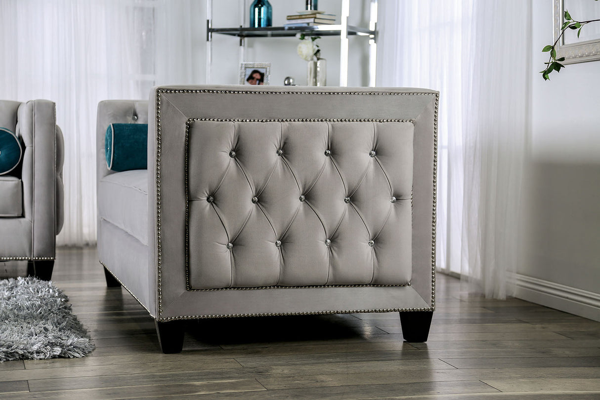 Silvan Gray Sofa & Loveseat by Furniture of America at Eve Furniture