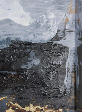Silver and gold inspiration II by Mercana Studio a Hand Embellished Textured Canvas by Mercana at Eve Furniture