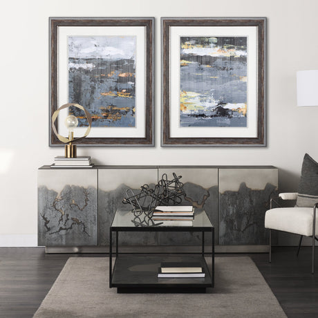 Silver and gold Inspiration III by Mercana Studio a Hand Embellished Textured Framed Art Print by Mercana at Eve Furniture
