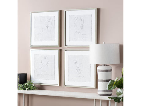 Silver Expressions White Canvas by Crestview at Eve Furniture