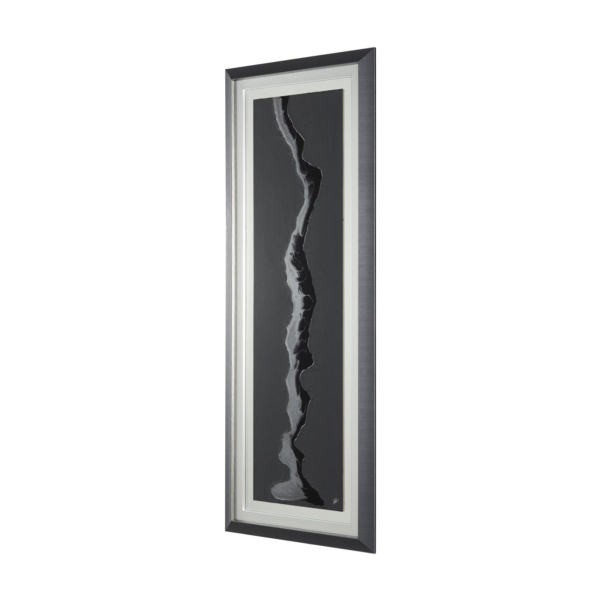 Silver River by Barbara Fleming a Hand Embelished Textured Framed Art Print Matted under Glass by Mercana at Eve Furniture
